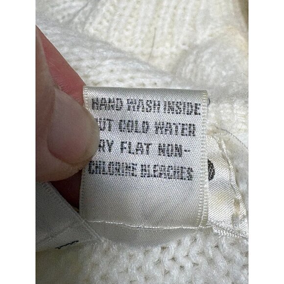 Vintage Adolfo Batwing Sweater Intricate Knit Design Acrylic Women's L Ivory - Picture 9 of 9